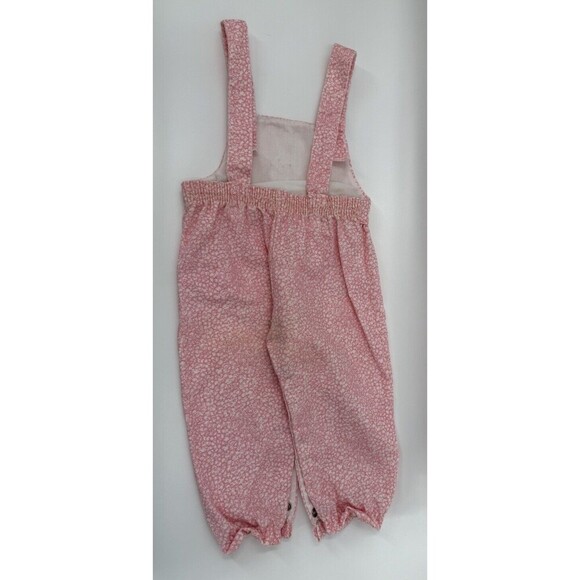 Vintage Thomas Pink Embroidered Bunny Easter Overalls Size 18 Months USA Made - Picture 3 of 10